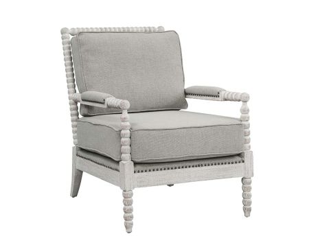 ACME Saraid Accent Chair Gray Linen & Light Oak Finish