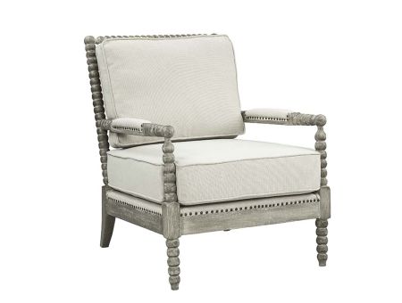 ACME Saraid Accent Chair Beige Linen & Gray Oak Finish