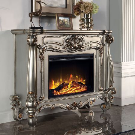 ACME Versailles Fireplace Antique Platinum Finish