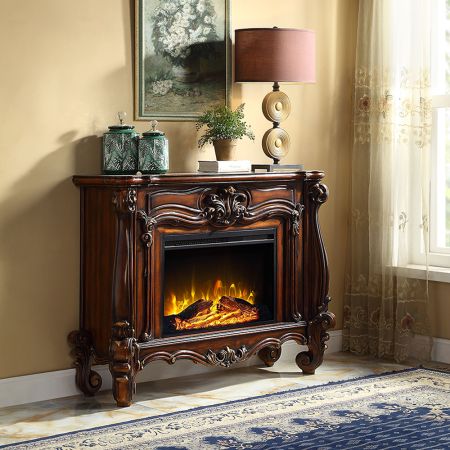 ACME Versailles Fireplace Cherry Oak Finish