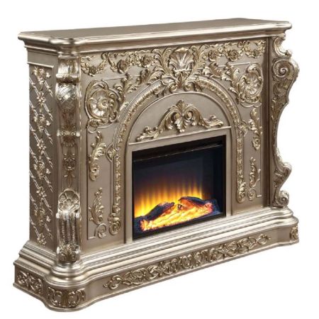 ACME Danae Fireplace Antique Silver Finish