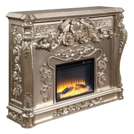 ACME Sorina Fireplace Antique Silver Finish