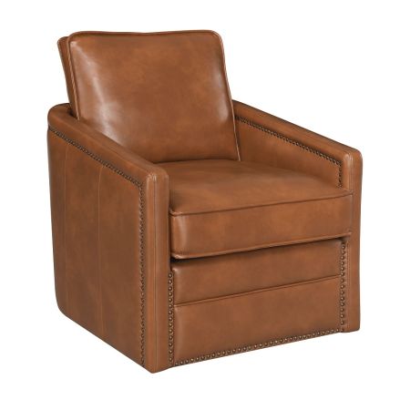 ACME Rocha Swivel Chair W/Glider Brown Leather Aire