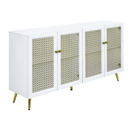 ACME Gaerwn Console Cabinet W/Led White High Gloss Finish