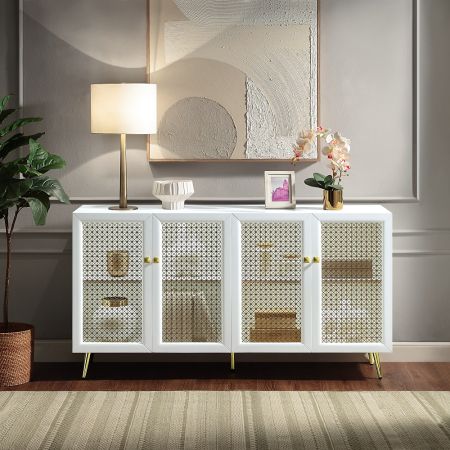 ACME Gaerwn Console Cabinet W/Led White High Gloss Finish