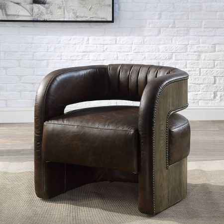 ACME Feyre Accent Chair Espresso Top Grain Leather