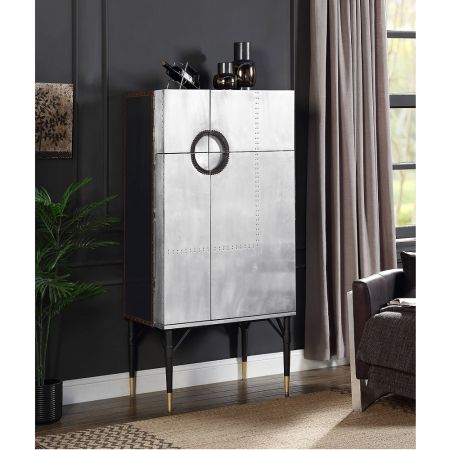 ACME Yoela Wine Cabinet Leather & Aluminum