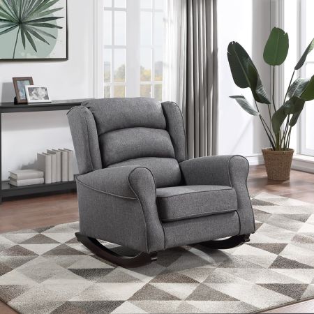 ACME Fabien Rocking Chair Gray Fabric