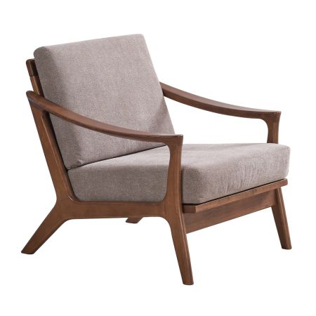 ACME Lide Accent Chair Light Brown Fabric & Brown Finish