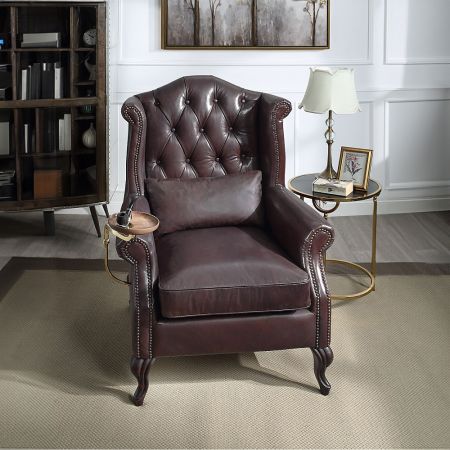 ACME Pino Accent Chair Vintage Brown Top Grain Leather