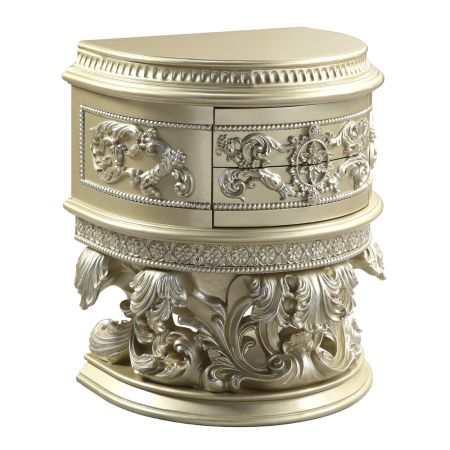 ACME Vatican Nightstand Champagne Silver Finish