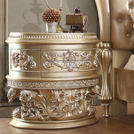 ACME Vatican Nightstand Champagne Silver Finish