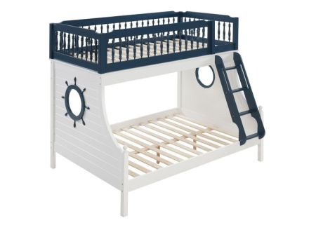 ACME Farah Twin/Full Bunk Bed Navy Blue & White Finish