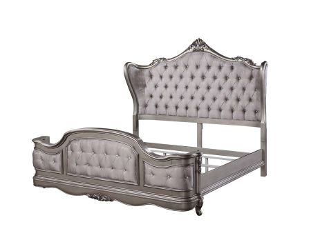 ACME Ariadne CK Bed Velvet & Antique Platinum Finish