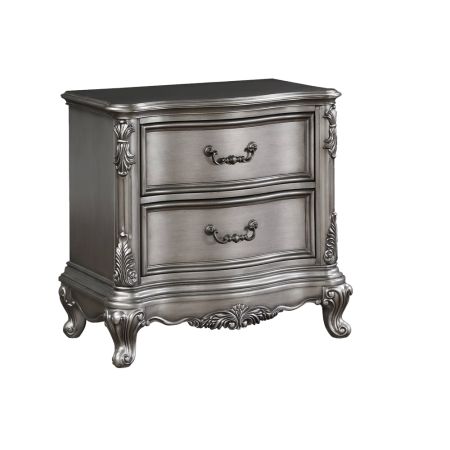 ACME Ariadne Nightstand Antique Platinum Finish