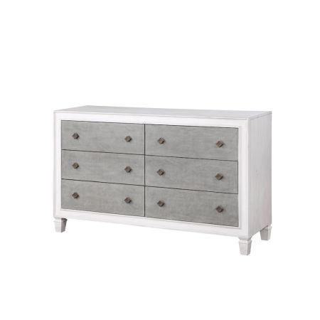 ACME Katia Dresser Rustic Gray & Weathered White Finish