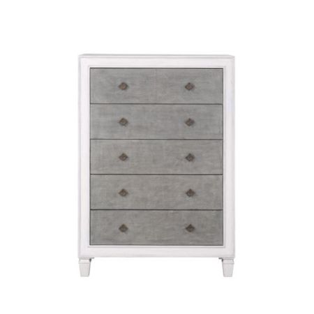 ACME Katia Chest Rustic Gray & Weathered White Finish