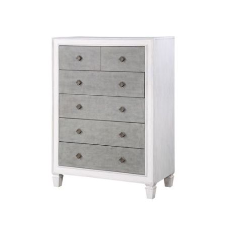 ACME Katia Chest Rustic Gray & Weathered White Finish