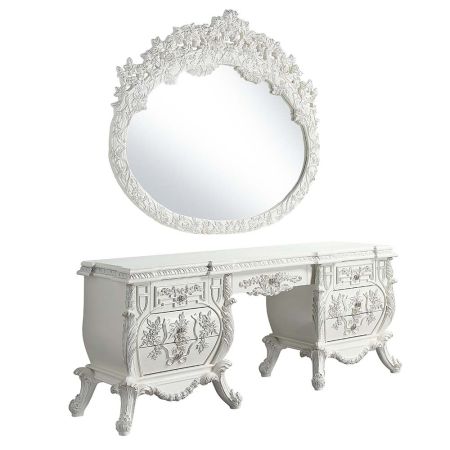 ACME Vanaheim Vanity Desk Antique White Finish