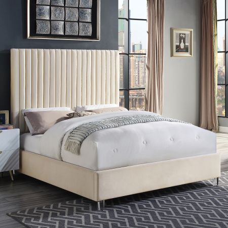 ACME Edzia EK Bed Beige Velvet