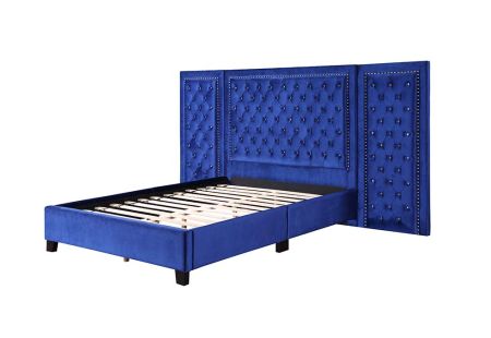 ACME Damazy Queen Bed Blue Velvet