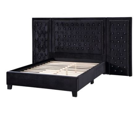 ACME Damazy EK Bed Black Velvet