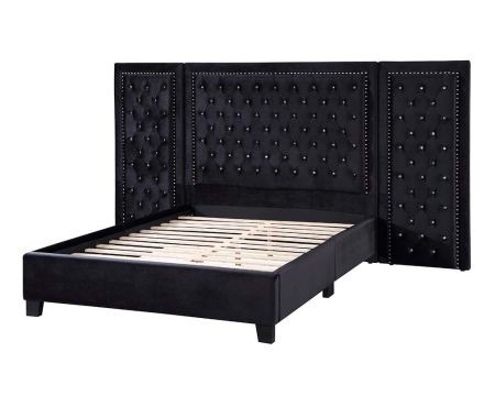 ACME Damazy Queen Bed Black Velvet