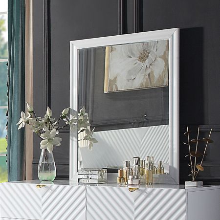 ACME Gaines Mirror White High Gloss Finish