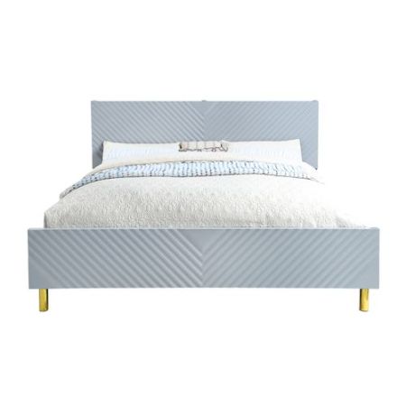 ACME Gaines EK Bed Gray High Gloss Finish