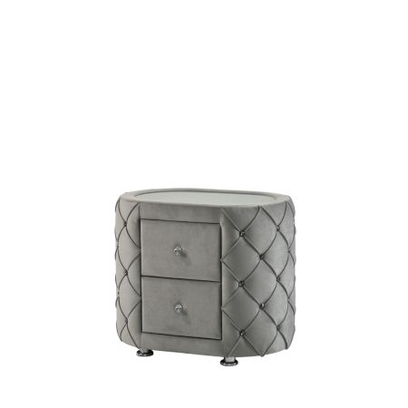 ACME Perine Nightstand Gray Velvet