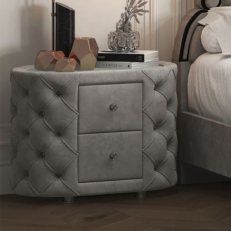 ACME Perine Nightstand Gray Velvet