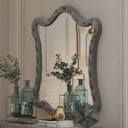 ACME Perine Mirror Gray Velvet