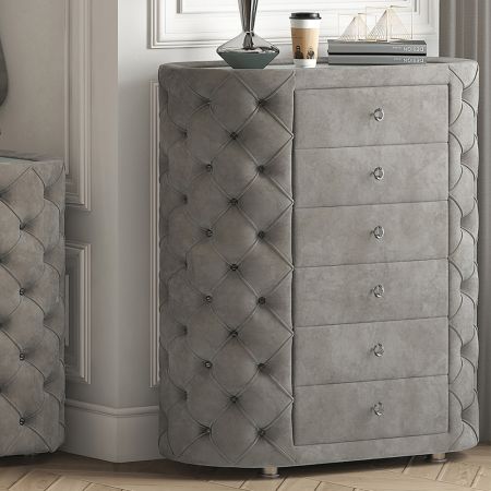 ACME Perine Chest Gray Velvet