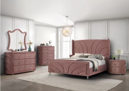 ACME Salonia EK Bed Pink Velvet