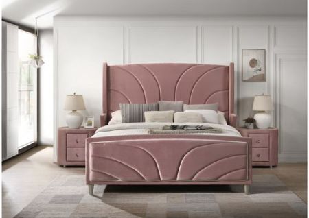 ACME Salonia EK Bed Pink Velvet