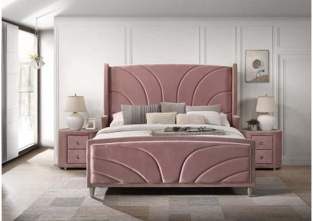 ACME Salonia Queen Bed Pink Velvet