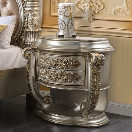 ACME Danae Nightstand Champagne & Gold Finish