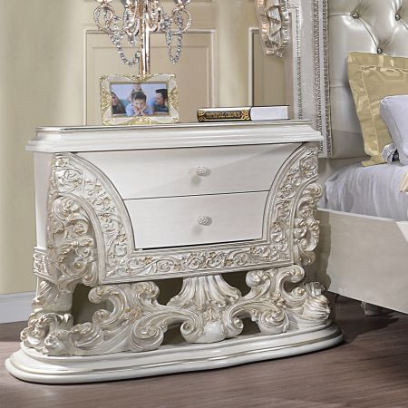 ACME Adara Nightstand Antique White Finish