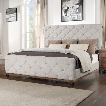 ACME Andria EK Bed Reclaimed Oak Finish