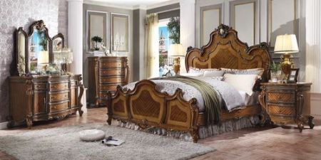 ACME Picardy CK Bed Honey Oak Finish