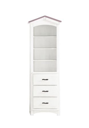 ACME Tree House Bookcase Cabinet Pink & White Finish