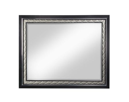 ACME Nicola Mirror Silver Synthetic Leather & Black Finish