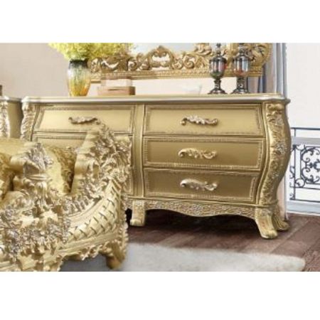 ACME Cabriole Dresser Gold Finish