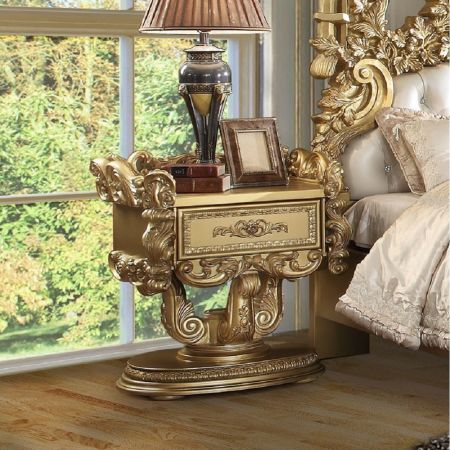 ACME Bernadette Nightstand Gold Finish