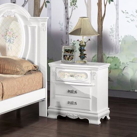 ACME Flora Nightstand White Finish