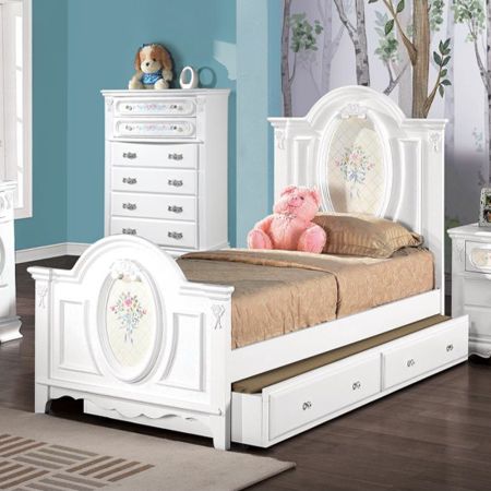 ACME Flora Full Bed White Finish