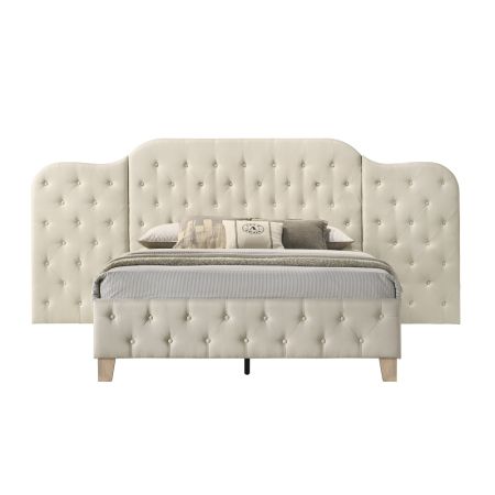 ACME Ranallo Queen Wall Bed Beige Linen & Natural Finish