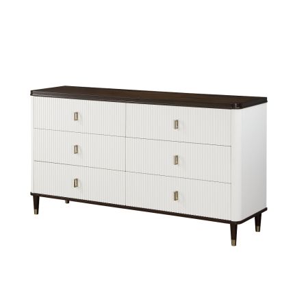 ACME Carena Dresser W/Jewelry Tray White & Brown Finish