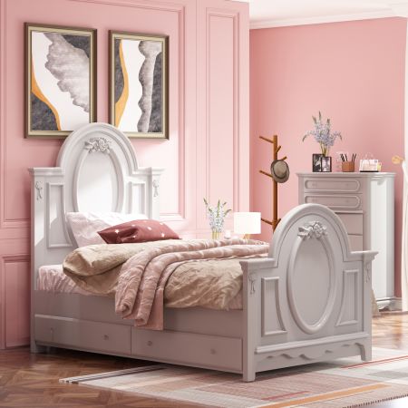 ACME Flora Full Bed Gray Finish