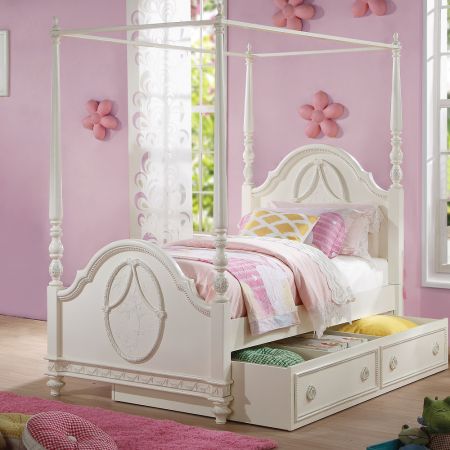 ACME Dorothy Twin Post Bed Ivory Finish